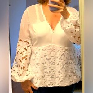 Like New I:NA BEAUTIFUL!!! Sheer Dotted Swiss with cut outs.